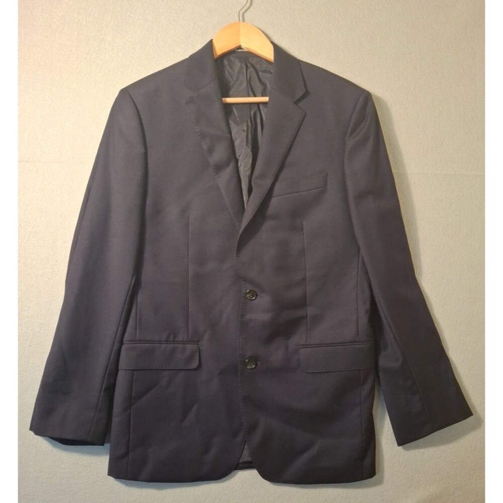 Lauren Ralph Lauren Blazer Men 39 Slim Navy Blue Jacket Sport Coat Wool